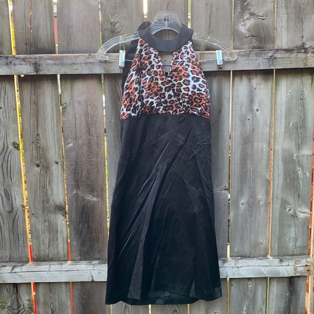 Alyn Paige leopard print halter dress sz. 3/4 NWT